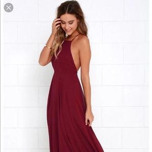 Lulu’s Maroon Full Length Dress (Bridesmaid)